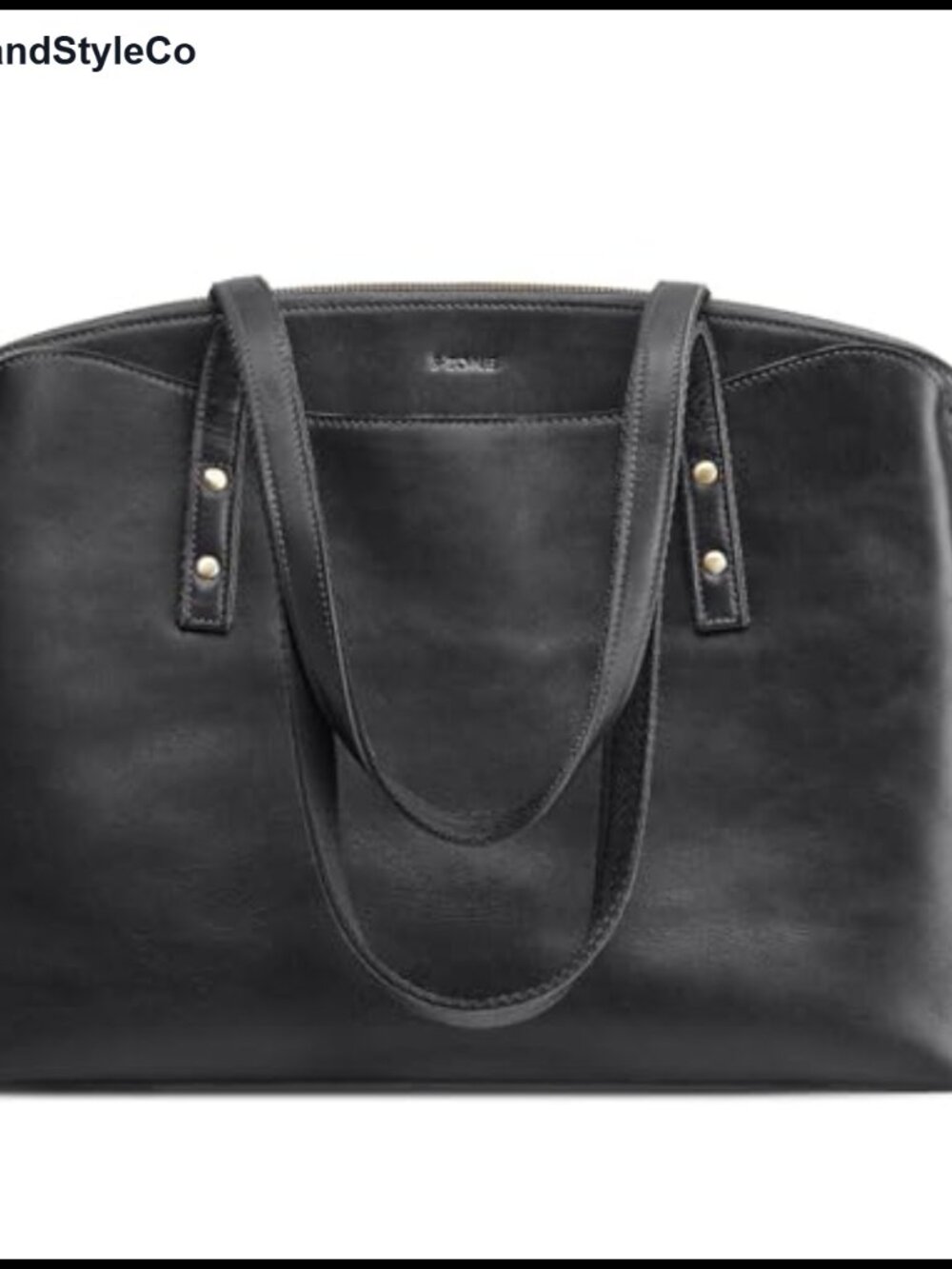 Full Grain Cattle Leather Tote Bag Large 15.6" Laptop Shoulder Handbag